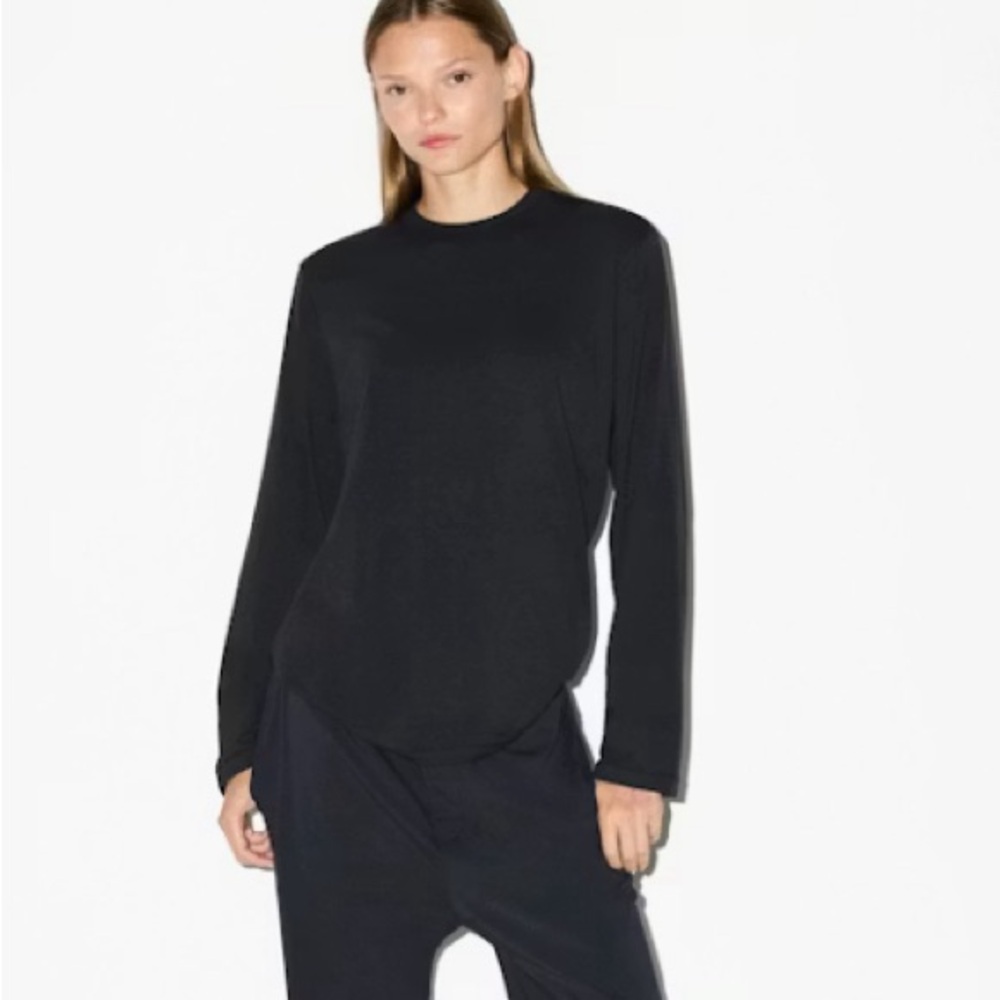 Skims Boyfriend Long Sleeve T-Shirt in Cocoa